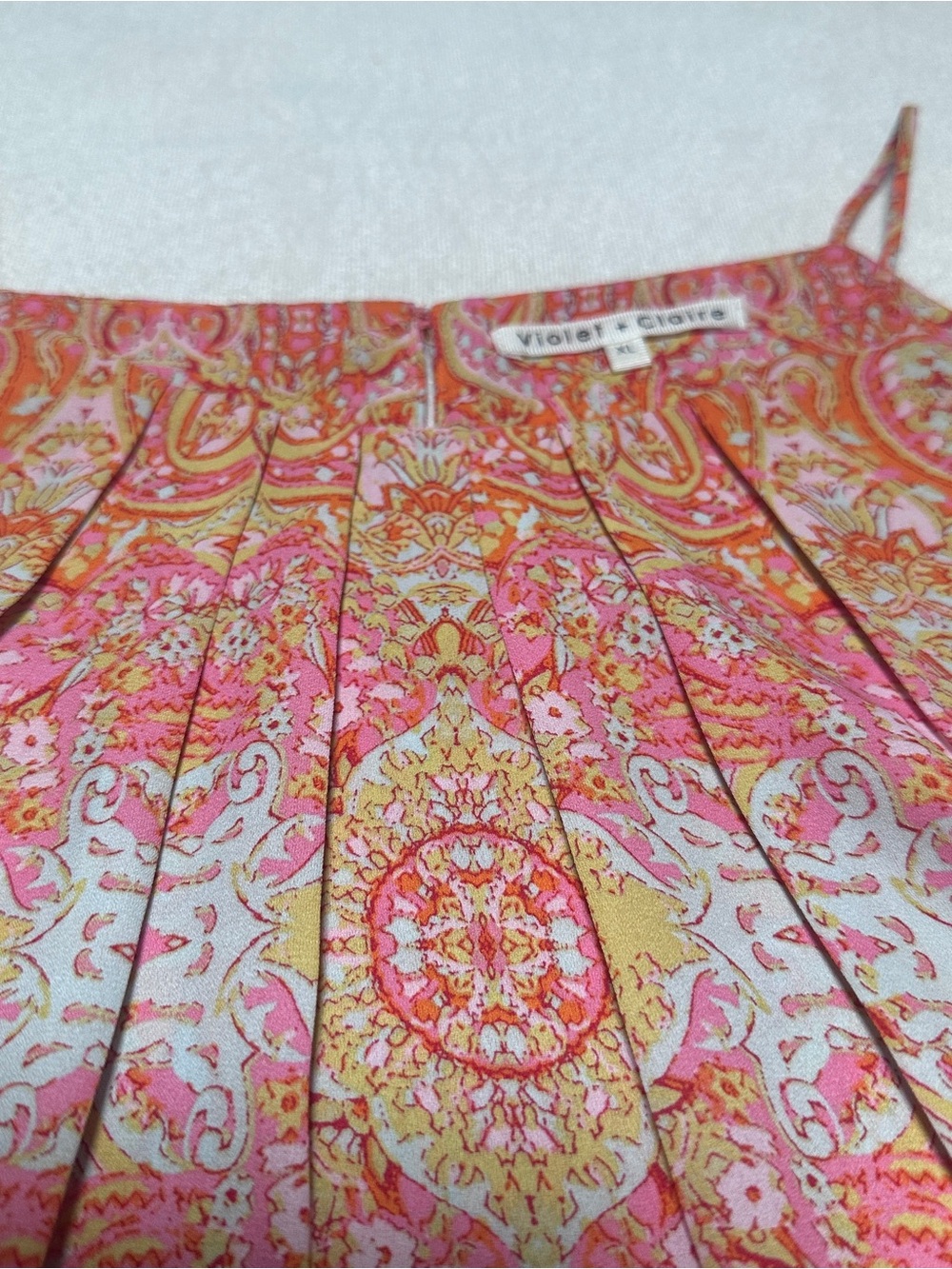 Violet & Claire Orange and Pink Paisley Halter Cami - Picture 7 of 11